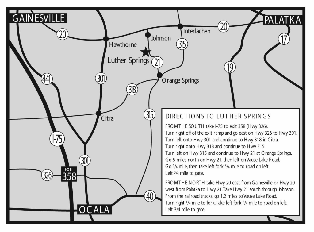 Luther Springs Directions